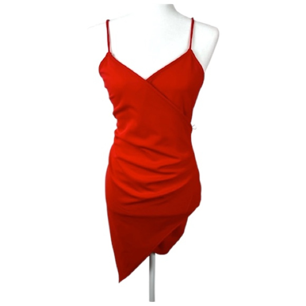 Mindcode Red Wrap Dress Asymmetrical dress size L